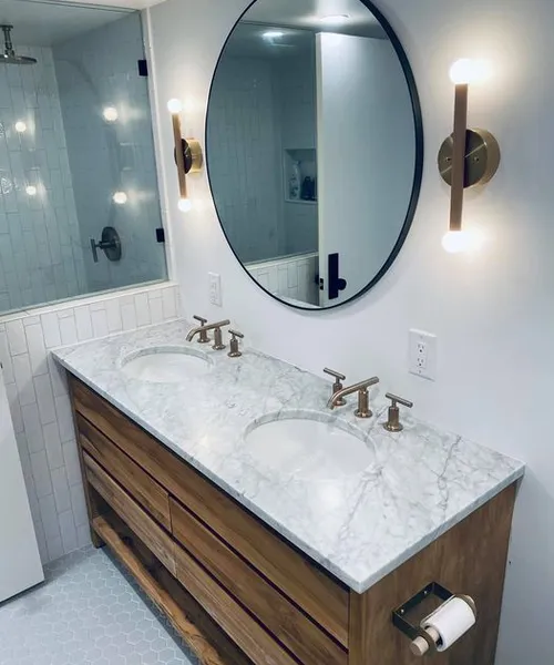 Gorgeous marble vanity in Seattle 